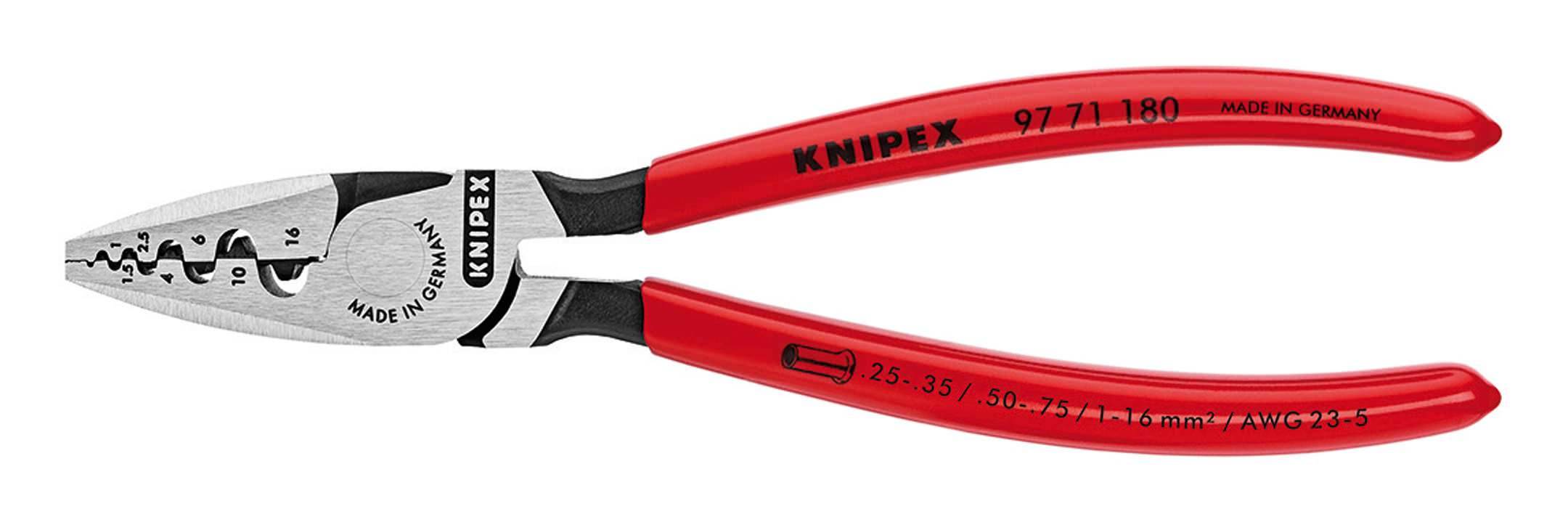 Knipex 71 | 180mm 180 poliert 97 Aderendhülsenzange