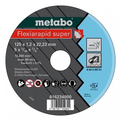 Metabo 2024 Freisteller Flexiarapid-super-125x1-2x22-23-Inox-Trennscheibe-Form-41